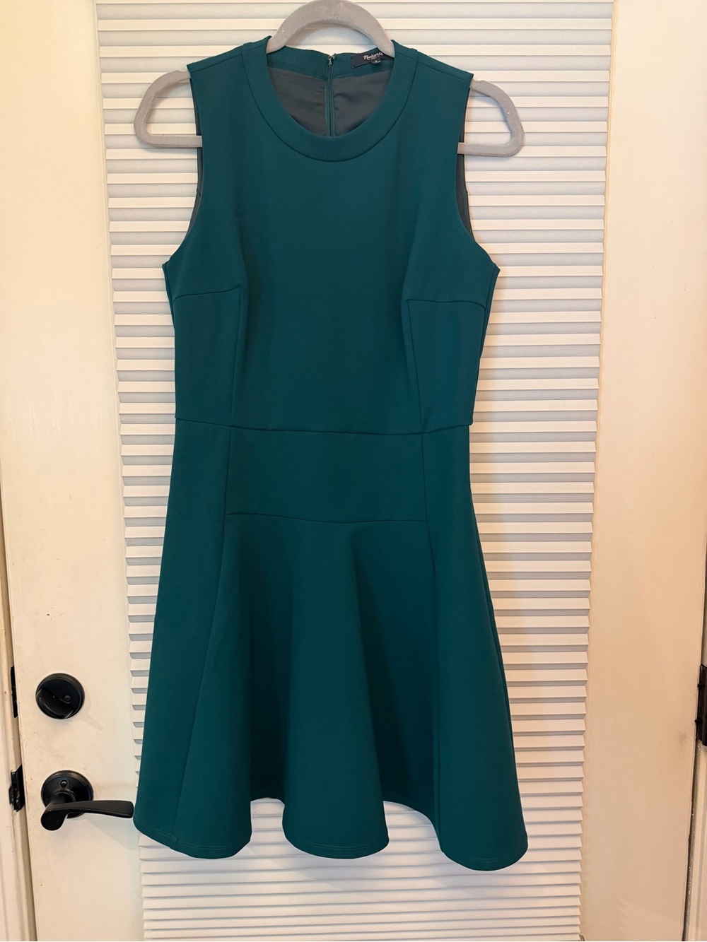 Madewell Teal Sleeveless Fit-and-Flare skater style Dress 6